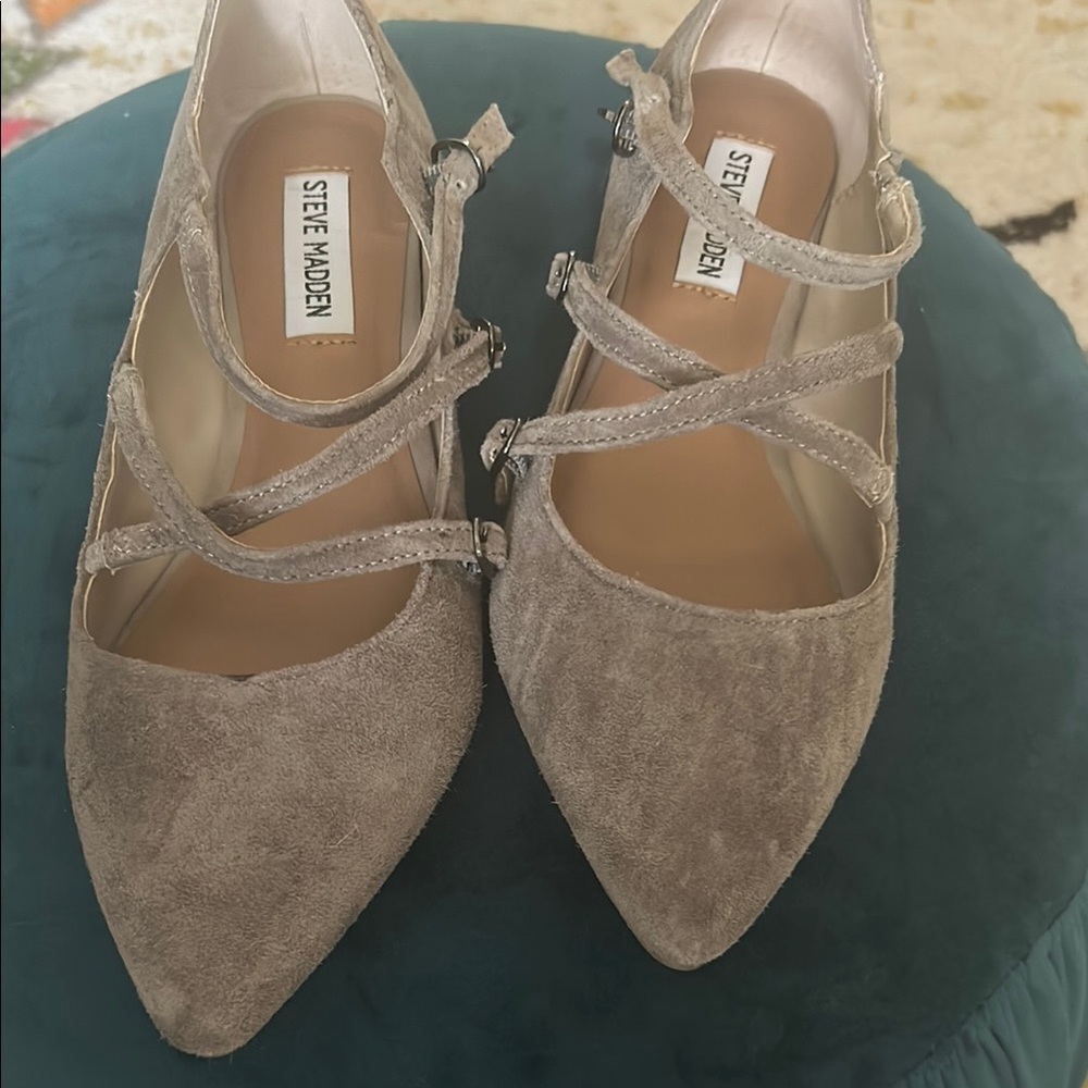 Steve Madden Gray Suede Loafers Comfortable Flats